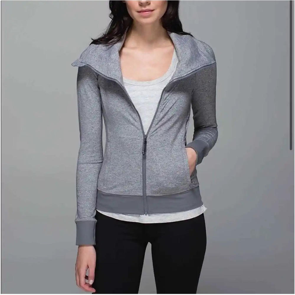 Be Present Lululemon Jacket in Heathered Grey.